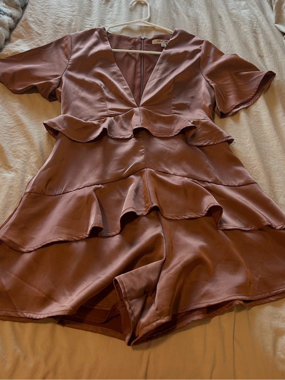 Satin Ruffle Romper - Picture 2 of 4